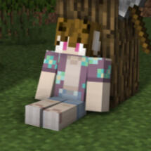 My minecraft skin, Dewie_Drop. I'm wearing a hawaiian shirt and blue shorts